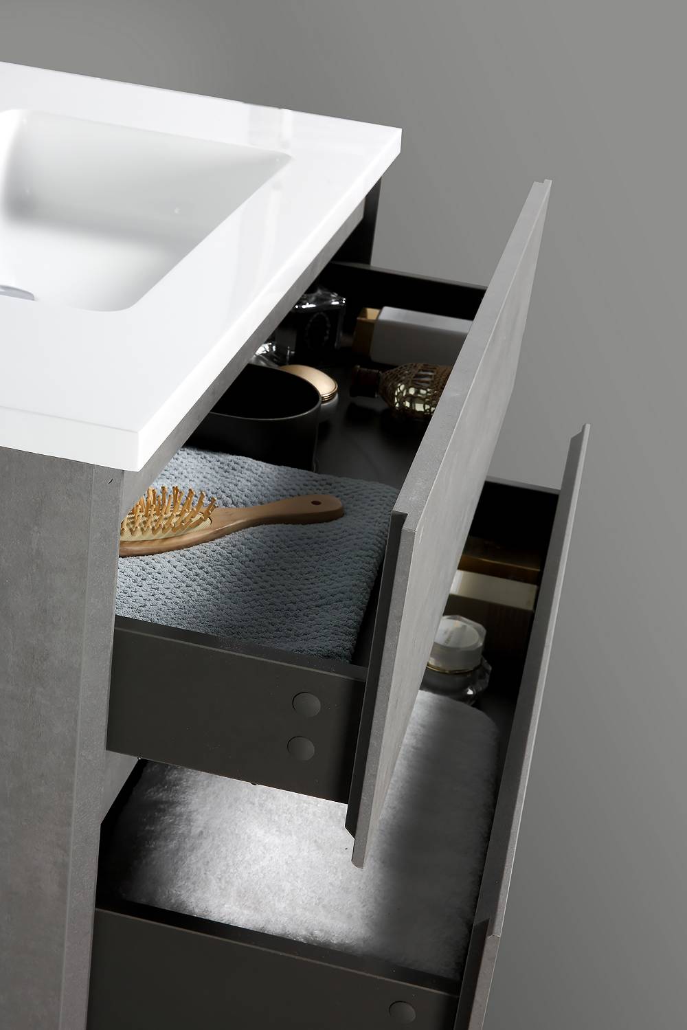 Oresteluchetta Mobile bagno ANNAT WHITE CEMENT 90 Super Saving Price