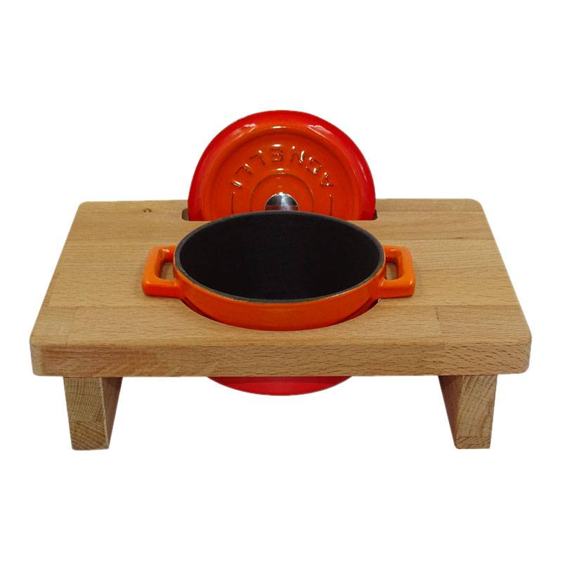 Pentole Agnelli Supporto in legno per mini casseruola tonda Online