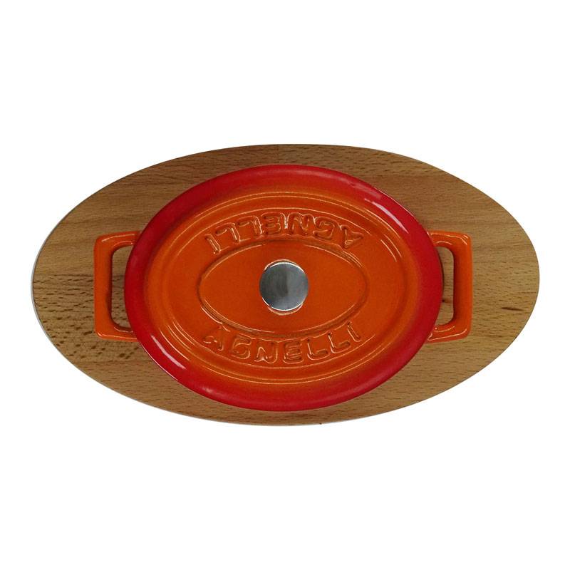 Pentole Agnelli Vassoio in legno per mini casseruola ovale Saldi