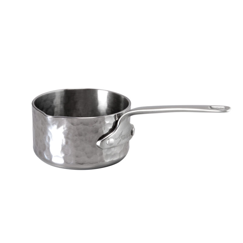 Pentole Agnelli Casseruolino in aluinox 3ply martellato con beccuccio a dx – 1 manico 1907
