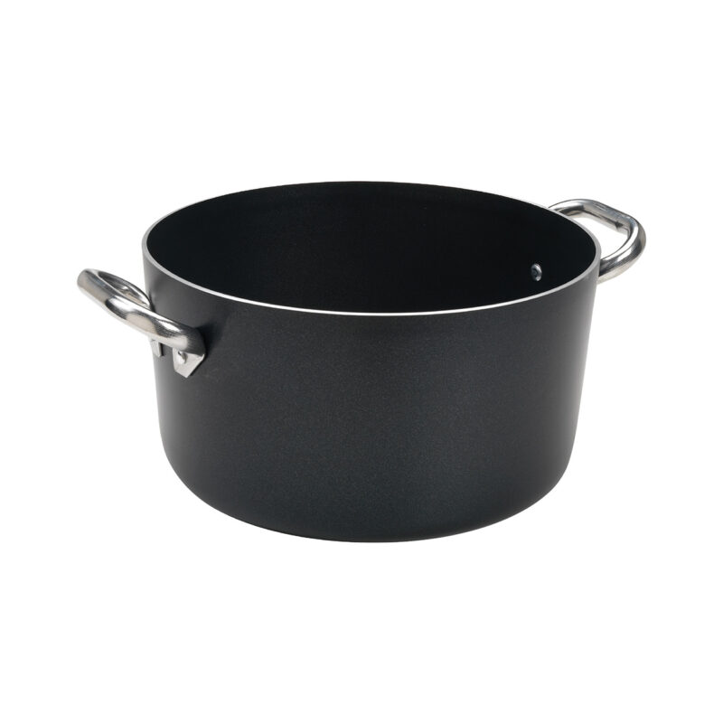 Pentole Agnelli Casseruola antiaderente AlBlack alta in alluminio 3mm – 2 maniglie