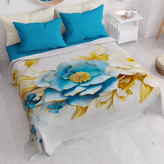PETTI Copriletto Estivo, Coperta Leggera, Lenzuola Copriletto Flower Ceramic 03 In vendita