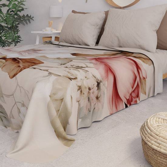 PETTI Copriletto Estivo, Coperta Leggera, Lenzuola Copriletto Vintage Flower Nuovo