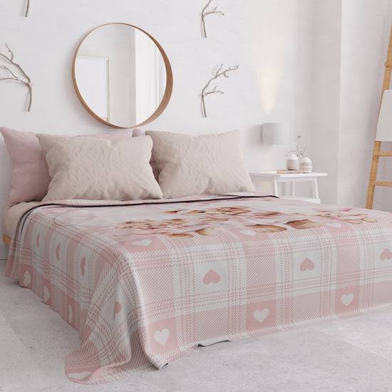 PETTI Copriletto Estivo, Coperta Leggera, Lenzuola Copriletto Teddy Love Rosa Soddisfazione Garantita