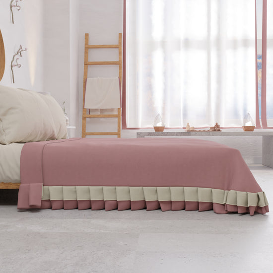 PETTI Copriletto Matrimoniale Estivo, Copriletto con Doppio Volant, Rosa Promozione Limitata