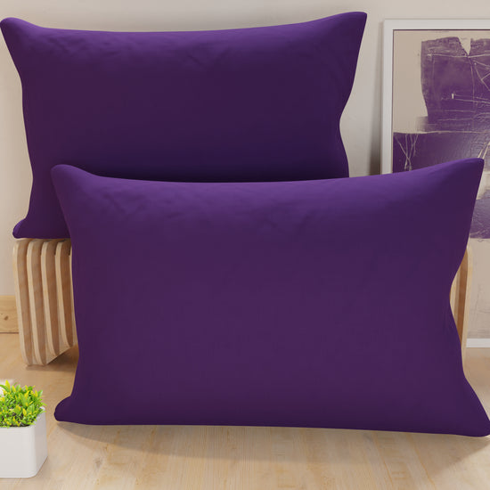 PETTI Federe, Coppia Federe, Copricuscini, 100% Microfibra Anallergica, Viola