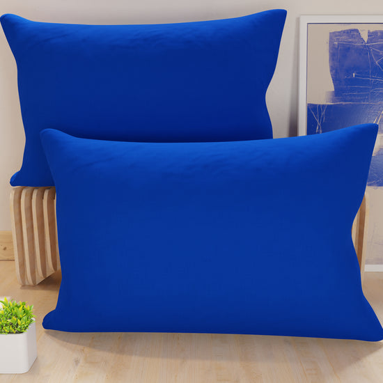 PETTI Federe, Coppia Federe, Copricuscini, 100% Microfibra Anallergica, Blu