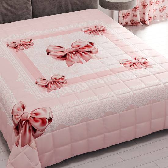 PETTI Trapuntino Copriletto Primaverile Autunnale in Stampa Digitale Fiocco Rosa Moda