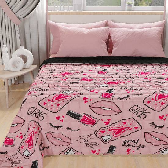 PETTI Trapuntino Copriletto Primaverile Autunnale in Stampa Digitale Lipstick Rosa