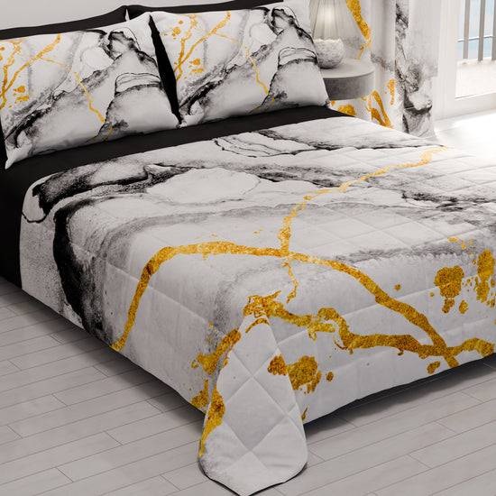 PETTI Trapuntino Copriletto Primaverile Autunnale in Stampa Digitale Marble Grigio Chiaro Shopping Online