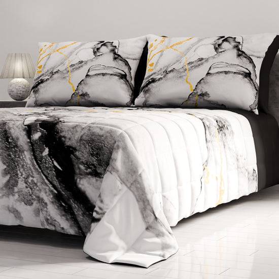 PETTI Trapuntino Copriletto Primaverile Autunnale in Stampa Digitale Marble Grigio Chiaro Shopping Online