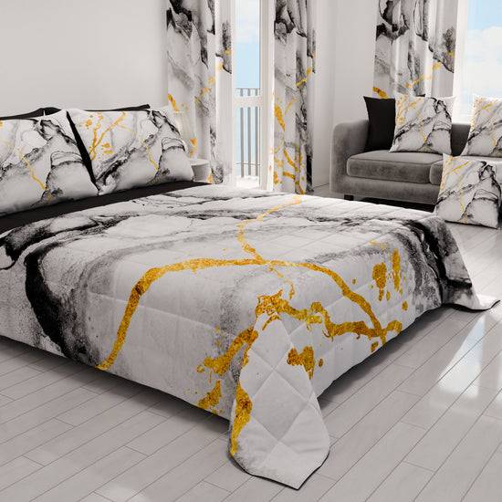 PETTI Trapuntino Copriletto Primaverile Autunnale in Stampa Digitale Marble Grigio Chiaro Shopping Online