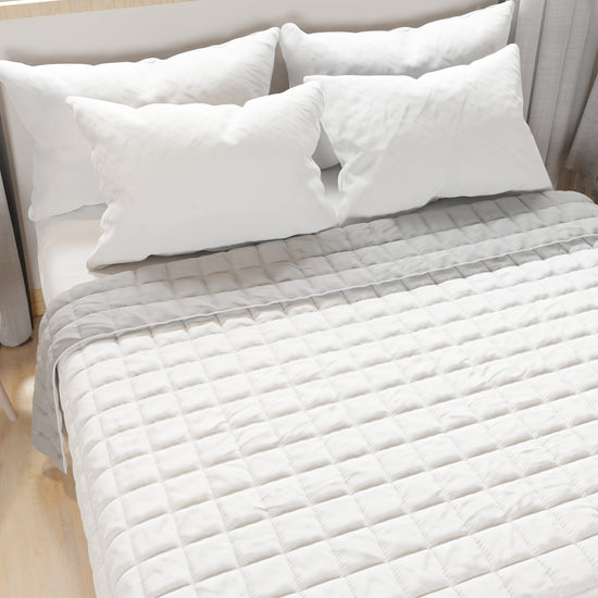 PETTI Trapuntino Copriletto Primaverile Autunnale Double Face Bianco Grigio Convenienza
