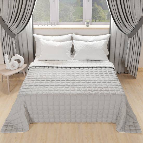 PETTI Trapuntino Copriletto Primaverile Autunnale Double Face Bianco Grigio Convenienza