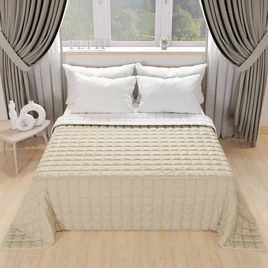 PETTI Trapuntino Copriletto Primaverile Autunnale Double Face Bianco Tortora Sconto