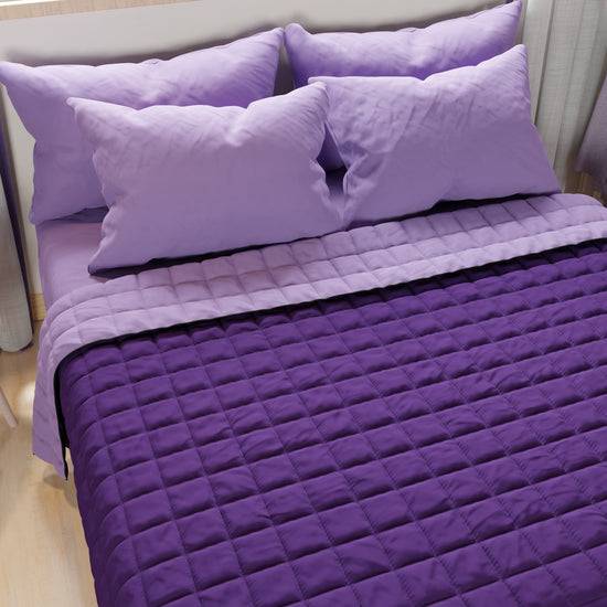 PETTI Trapuntino Copriletto Primaverile Autunnale Double Face Lilla Viola Economico
