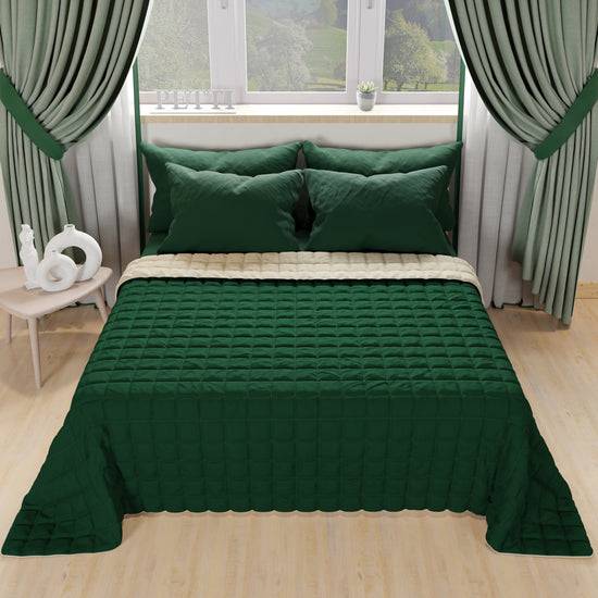 PETTI Trapuntino Copriletto Primaverile Autunnale Double Face Verde Tortora Outlet