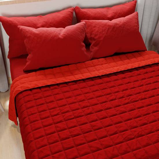 PETTI Trapuntino Copriletto Primaverile Autunnale Double Face Rosso Bordeaux In Vendita