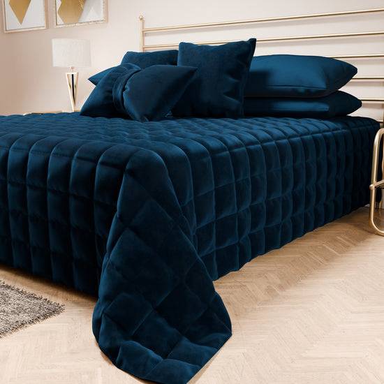 PETTI Trapuntino Copriletto Primaverile Autunnale in Velluto Double Face Blu Offerte