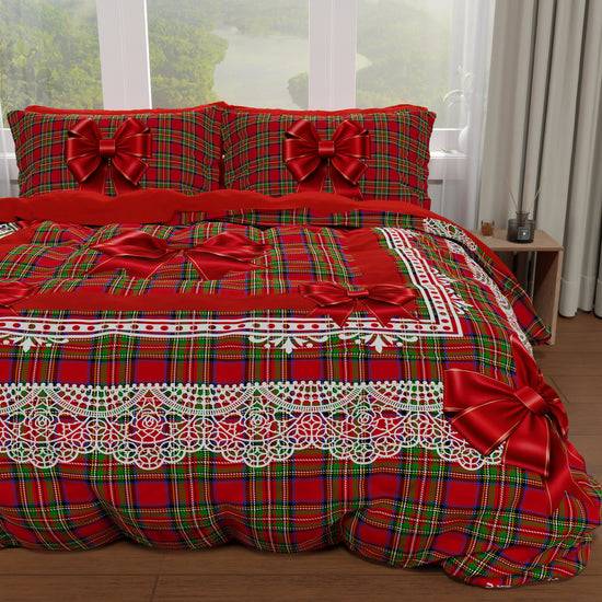 PETTI Copripiumino Matrimoniale, Singolo, Una Piazza e Mezza, Fiocco Tartan, Fantasia Scozzese Shopping Online