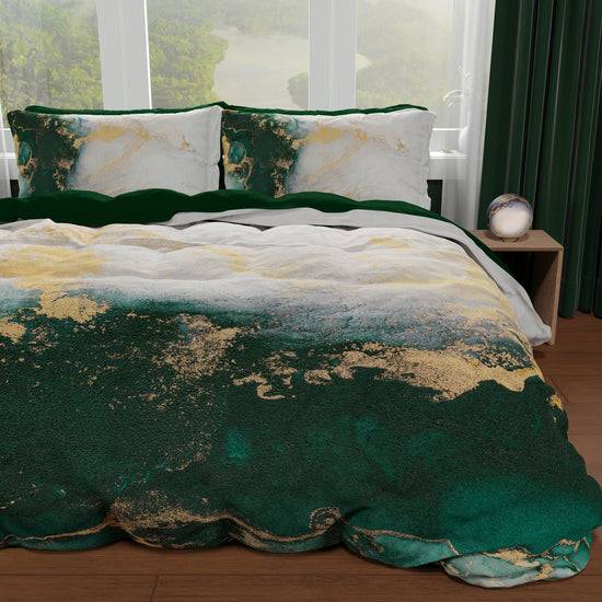 PETTI Copripiumino Matrimoniale, Singolo, Una Piazza e Mezza, Marble 09 Smeraldo Sconto