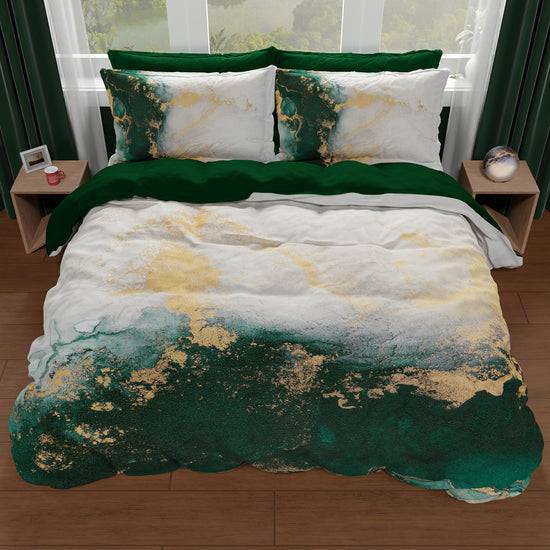 PETTI Copripiumino Matrimoniale, Singolo, Una Piazza e Mezza, Marble 09 Smeraldo Sconto