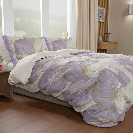 PETTI Copripiumino Matrimoniale, Singolo, Una Piazza e Mezza, Tropical Lilla Oro Saldi