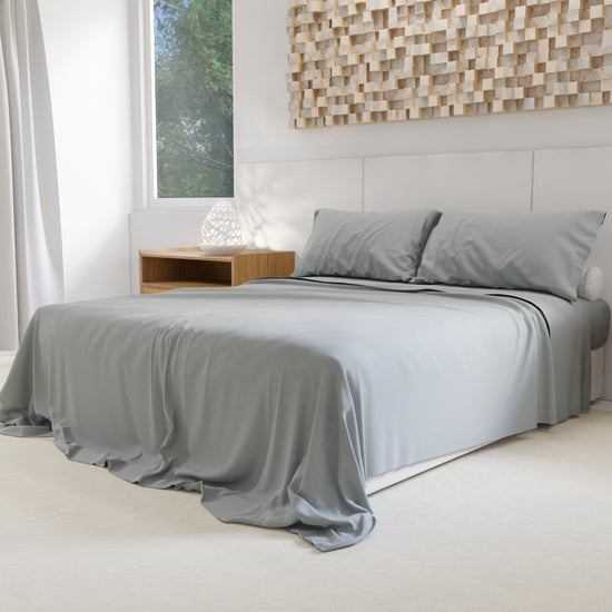 PETTI Lenzuola Percalle, Lenzuola Matrimoniali Cotone Grigio Italia