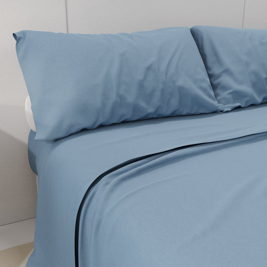 PETTI Lenzuola Percalle, Lenzuola Matrimoniali Cotone Azzurro 2025