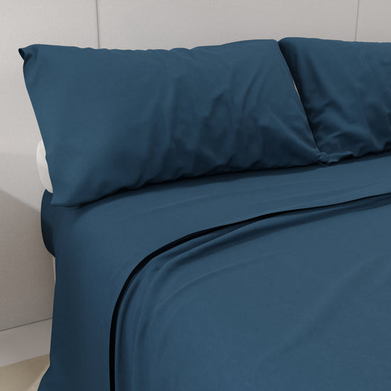 PETTI Lenzuola Percalle, Lenzuola Matrimoniali Cotone Blu Marino Qualità