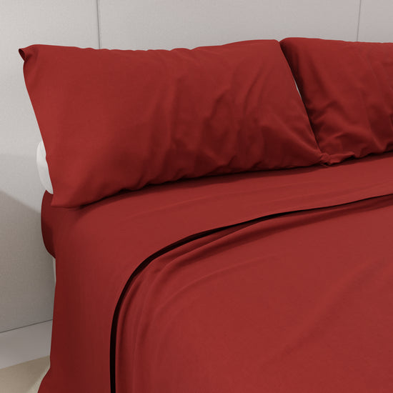 PETTI Lenzuola Percalle, Lenzuola Matrimoniali Cotone Bordeaux Soddisfazione Garantita