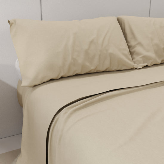PETTI Lenzuola Percalle, Lenzuola Matrimoniali Cotone Beige Acquista Ora