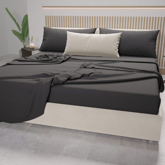 PETTI Lenzuola Matrimoniali, Singole, Una Piazza e Mezza, 100% Cotone, Grigio Fumo Promozione Limitata