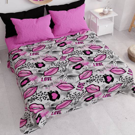 PETTI Copriletto Estivo, Coperta Leggera, Lenzuola Copriletto Lipstick Bianco Spedizione Gratuita