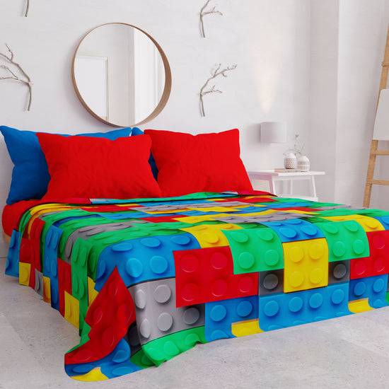 PETTI Copriletto Estivo, Coperta Leggera, Lenzuola Copriletto, Mattoncini Qualità Garantita