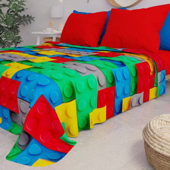 PETTI Copriletto Estivo, Coperta Leggera, Lenzuola Copriletto, Mattoncini Qualità Garantita