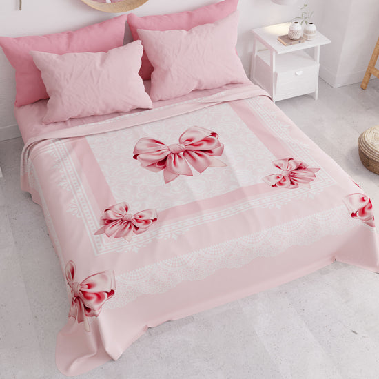 PETTI Copriletto Estivo, Coperta Leggera, Lenzuola Copriletto, Fiocco Rosa Negozi Online