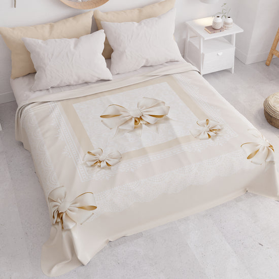 PETTI Copriletto Estivo, Coperta Leggera, Lenzuola Copriletto, Fiocco Beige Acquista Ora