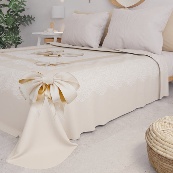 PETTI Copriletto Estivo, Coperta Leggera, Lenzuola Copriletto, Fiocco Beige Acquista Ora