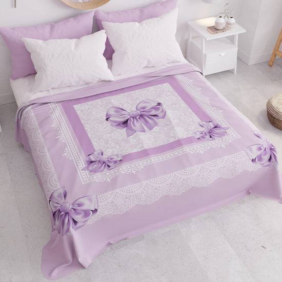 PETTI Copriletto Estivo, Coperta Leggera, Lenzuola Copriletto, Fiocco Lilla Promozione Limitata