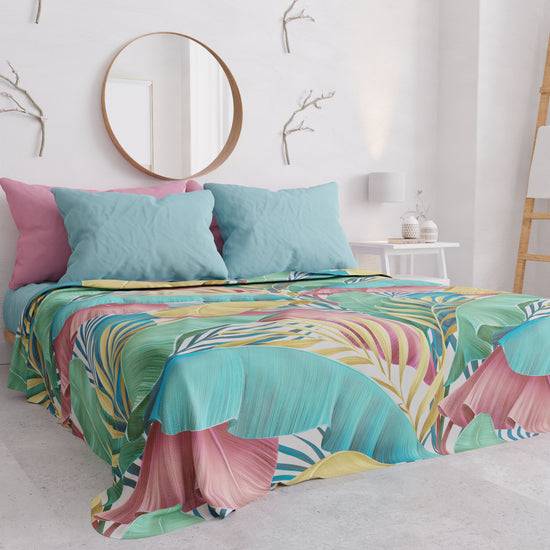 PETTI Copriletto Estivo, Coperta Leggera, Lenzuola Copriletto, Tropical Multicolor Shopping Online