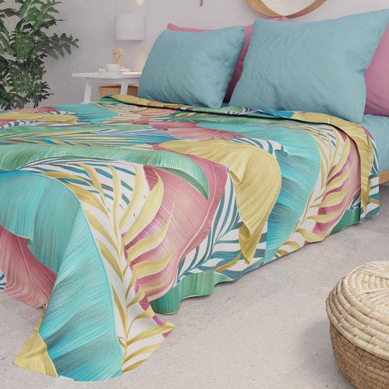 PETTI Copriletto Estivo, Coperta Leggera, Lenzuola Copriletto, Tropical Multicolor Shopping Online
