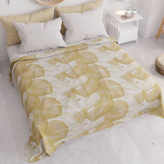 PETTI Copriletto Estivo, Coperta Leggera, Lenzuola Copriletto, Tropical Tortora e Oro Vendita Calda