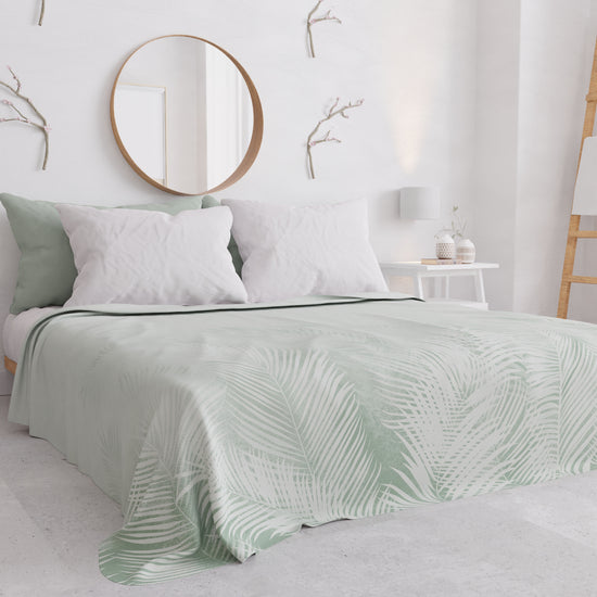 PETTI Copriletto Estivo, Coperta Leggera, Lenzuola Copriletto, Foglia Salvia Convenienza