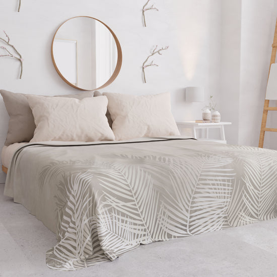 PETTI Copriletto Estivo, Coperta Leggera, Lenzuola Copriletto, Foglia Tortora Novità