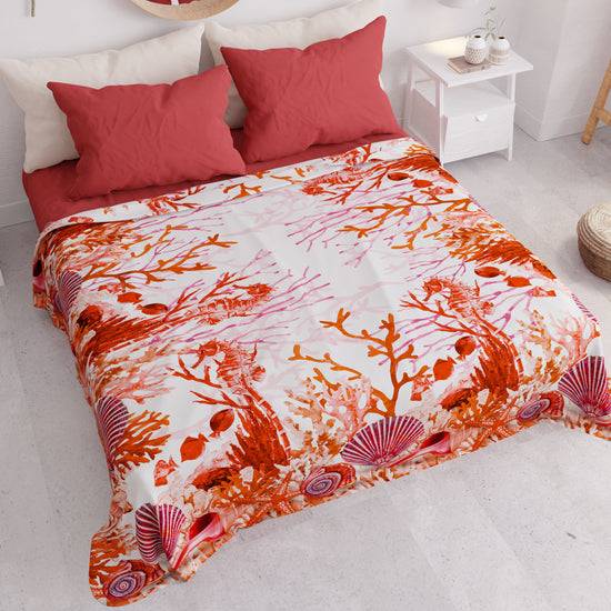 PETTI Copriletto Estivo, Coperta Leggera, Lenzuola Copriletto, Corallo Rosso Saldi Di Fabbrica