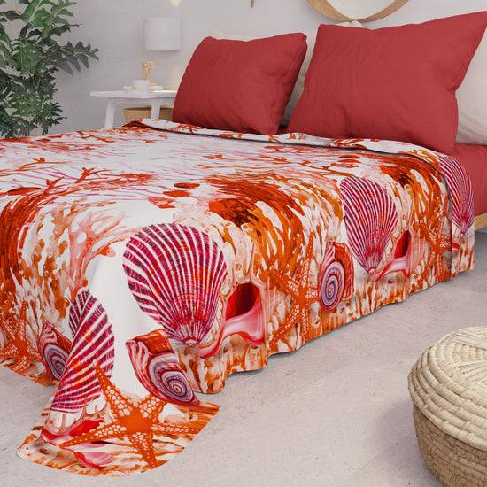 PETTI Copriletto Estivo, Coperta Leggera, Lenzuola Copriletto, Corallo Rosso Saldi Di Fabbrica