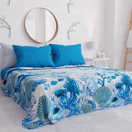 PETTI Copriletto Estivo, Coperta Leggera, Lenzuola Copriletto, Corallo Blu I Più Venduti