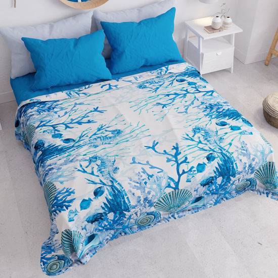 PETTI Copriletto Estivo, Coperta Leggera, Lenzuola Copriletto, Corallo Blu I Più Venduti