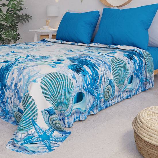PETTI Copriletto Estivo, Coperta Leggera, Lenzuola Copriletto, Corallo Blu I Più Venduti